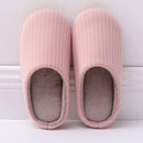 Classic Stripe Pattern Women Autumn Winter Cotton Slippers Shoes