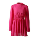 Women Sexy Backless Flare Sleeve Flounce Chiffon Dress
