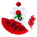 Baby Girl Cotton Simple Style Bodysuit And Sequins Tutu Skirt Set