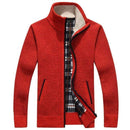 2020 Autumn Winter Men's Sweater Coat Faux Fur Wool Sweater Jackets Men Zipper Knitted Thick Coat Warm Casual Knitwear Cardigan AExp