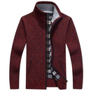 2020 Autumn Winter Men's Sweater Coat Faux Fur Wool Sweater Jackets Men Zipper Knitted Thick Coat Warm Casual Knitwear Cardigan AExp