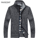 2020 Autumn Winter Men's Sweater Coat Faux Fur Wool Sweater Jackets Men Zipper Knitted Thick Coat Warm Casual Knitwear Cardigan AExp
