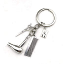 2020 Hair stylist essential hair dryer scissors comb Decorative Keychains Hairdressers Gift Key Rings Hair Dryer letter Keyring AExp