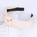 2020 Knot Pearls Headbands For Women Girls Handmade Wide Solid Silk Fabric Twist Hairband Bezel Hair Hoop Hair Accessories AExp