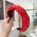 2020 Knot Pearls Headbands For Women Girls Handmade Wide Solid Silk Fabric Twist Hairband Bezel Hair Hoop Hair Accessories AExp