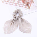 2020 New Chiffon Bowknot Silk Hair Scrunchies Women Pearl Ponytail Holder Hair Tie Hair Rope Rubber Bands Hair Accessories AExp