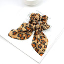 2020 New Chiffon Bowknot Silk Hair Scrunchies Women Pearl Ponytail Holder Hair Tie Hair Rope Rubber Bands Hair Accessories AExp