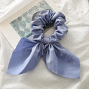 2020 New Chiffon Bowknot Silk Hair Scrunchies Women Pearl Ponytail Holder Hair Tie Hair Rope Rubber Bands Hair Accessories AExp