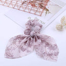 2020 New Chiffon Bowknot Silk Hair Scrunchies Women Pearl Ponytail Holder Hair Tie Hair Rope Rubber Bands Hair Accessories AExp