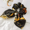 2020 New Chiffon Bowknot Silk Hair Scrunchies Women Pearl Ponytail Holder Hair Tie Hair Rope Rubber Bands Hair Accessories AExp