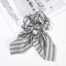 2020 New Chiffon Bowknot Silk Hair Scrunchies Women Pearl Ponytail Holder Hair Tie Hair Rope Rubber Bands Hair Accessories JadeMoghul Inc.