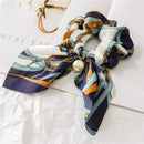 2020 New Chiffon Bowknot Silk Hair Scrunchies Women Pearl Ponytail Holder Hair Tie Hair Rope Rubber Bands Hair Accessories JadeMoghul Inc.