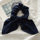 2020 New Chiffon Bowknot Silk Hair Scrunchies Women Pearl Ponytail Holder Hair Tie Hair Rope Rubber Bands Hair Accessories JadeMoghul Inc.