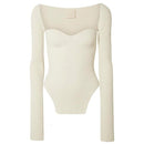2020 new spring and summer fashion women clothes cashmere sqaure collar full sleeves elastic high waist sexy pullover WK080 JadeMoghul Inc.