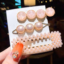 2020 New Women Girls Pearl Crystal Hairpins Side Clip Hair Jewelry Trendy Geometric Headwear Fashion Hair Accessories Barrettes AExp