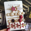 2020 New Women Girls Pearl Crystal Hairpins Side Clip Hair Jewelry Trendy Geometric Headwear Fashion Hair Accessories Barrettes AExp