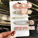2020 New Women Girls Pearl Crystal Hairpins Side Clip Hair Jewelry Trendy Geometric Headwear Fashion Hair Accessories Barrettes AExp
