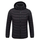 2020 NWE Men Winter Warm USB Heating Jackets Smart Thermostat Pure Color Hooded Heated Clothing Waterproof Warm Jackets JadeMoghul Inc.