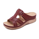 2020 Summer Women Premium Orthopedic Open Toe Sandals Vintage Anti-slip Breathable Leather Casual Female Platform Retro Shoes AExp