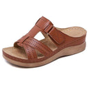 2020 Summer Women Premium Orthopedic Open Toe Sandals Vintage Anti-slip Breathable Leather Casual Female Platform Retro Shoes AExp