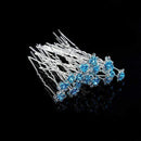 20Pcs/Lot Women Wedding Bridal Hairpins Crystal Rhinestone Rose Flower Hairpin Hair Clips Hair Jewelry Accessories High Quality-Blue-JadeMoghul Inc.
