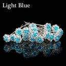 20Pcs/Lot Women Wedding Bridal Hairpins Crystal Rhinestone Rose Flower Hairpin Hair Clips Hair Jewelry Accessories High Quality-light blue-JadeMoghul Inc.
