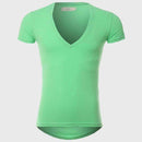 21 Colors Deep V Neck T-Shirt Men Fashion Compression Short Sleeve T Shirt Male Muscle Fitness Tight Summer Top Tees-Light Green-XS-JadeMoghul Inc.