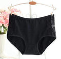 #224 Plus Size LeafMeiry Underwear Women Cotton Briefs Everyday Women Panties With Sexy Lace-black-L-JadeMoghul Inc.