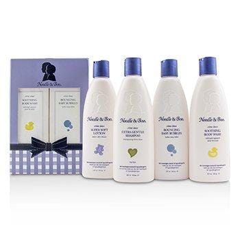 Skin Care Family Fun Pack: Extra Gentle Shampoo + Super Soft Lotion + Smoothing Body Wash + Bouncing Baby Bubbles - 4pcs
