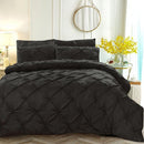 2/3pcs Luxury Duvet Cover Set Pinch Pleat White/Black/Grey/Red/Blue Bedding Sets Twin/Full/Queen/King Size (No Filling,No Sheet)-Black-Full 3 Pcs-JadeMoghul Inc.