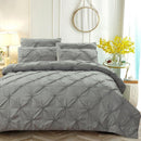 2/3pcs Luxury Duvet Cover Set Pinch Pleat White/Black/Grey/Red/Blue Bedding Sets Twin/Full/Queen/King Size (No Filling,No Sheet)-Black-Full 3 Pcs-JadeMoghul Inc.