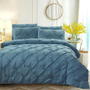 2/3pcs Luxury Duvet Cover Set Pinch Pleat White/Black/Grey/Red/Blue Bedding Sets Twin/Full/Queen/King Size (No Filling,No Sheet)-Blue-Full 3 Pcs-JadeMoghul Inc.