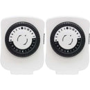 24-Hour Polarized Plug-in Mechanical Timer with 48 On/off & 1 Outlet, 2 pk-Security Sensors, Alarms & Accessories-JadeMoghul Inc.