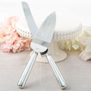Best Knife Set - Elegant Silver Engraved Wedding Cake Knife & Server Set