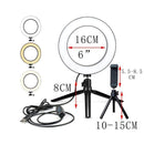 26/16CM Photography Lighting Phone Ringlight Tripod Stand Photo Led Selfie Bluetooth remote Ring Light Lamp TikTok Youtube Live AExp