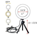 26/16CM Photography Lighting Phone Ringlight Tripod Stand Photo Led Selfie Bluetooth remote Ring Light Lamp TikTok Youtube Live AExp