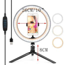 26/16CM Photography Lighting Phone Ringlight Tripod Stand Photo Led Selfie Bluetooth remote Ring Light Lamp TikTok Youtube Live AExp