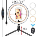 26/16CM Photography Lighting Phone Ringlight Tripod Stand Photo Led Selfie Bluetooth remote Ring Light Lamp TikTok Youtube Live AExp
