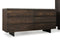 6 Drawer Dresser - 30" Dark Aged Oak Wood and Metal Dresser