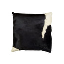 Black Pillows - 18" x 18" x 5" Black And White Cowhide - Pillow