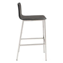 Counter Height Bar Stools - 18.5" X 21.1" X 39" Black Leatherette Barstool