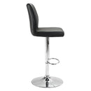 Bar Height Chairs - 17.7" X 20.5" X 46.9" Black Leatherette Chromed Steel Bar Chair