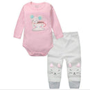 2pcs Baby Girls Boys Clothes Set Long Sleeve Rompers And Pants Roupa Infantil Menina Menino Bebe Newborn Clothing China KF092-cupmouse-9M-JadeMoghul Inc.
