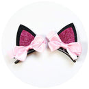 2pcs/Set Cute Hair Clips For Girls Glitter Rainbow Felt Fabric Flowers Hairpins Cat Ears Bunny Barrettes Kids Hair Accessories AExp