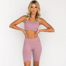 2PCS/Set Seamless Fitness Women Yoga Suit High Stretchy Workout Sport Set Padded Sports Bra High Waist Sports Legging Gym AExp