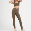 2PCS/Set Seamless Fitness Women Yoga Suit High Stretchy Workout Sport Set Padded Sports Bra High Waist Sports Legging Gym AExp