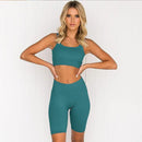 2PCS/Set Seamless Fitness Women Yoga Suit High Stretchy Workout Sport Set Padded Sports Bra High Waist Sports Legging Gym AExp