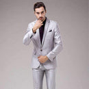 2pcs Slim Fit Men Business Suit-White-S-JadeMoghul Inc.