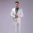 2pcs Slim Fit Men Business Suit-White-S-JadeMoghul Inc.