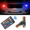 2pcs T10 w5w RGB LED Bulb 12SMD COB canbus 194 168 Car With Remote Controller Flash/Strobe Reading Wedge Light Clearance lights JadeMoghul Inc.